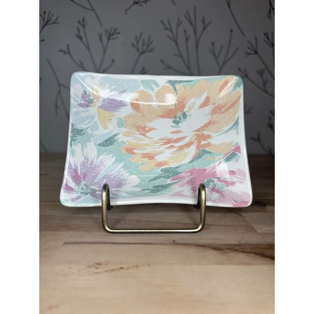 VTG EXCELL HOME FASHIONS Floral Rectangular Ceramic Soap Dish 5.5